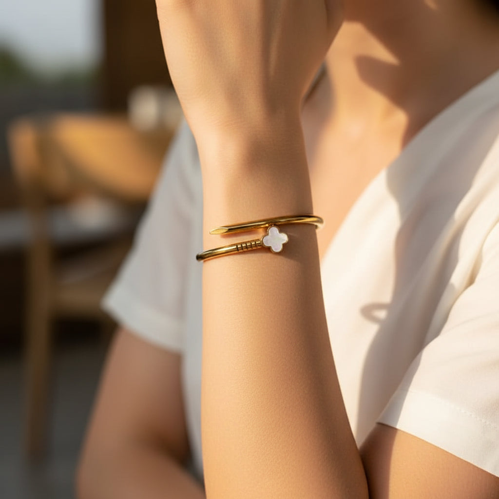 Four Leaf Clover Bracelet  - 14K Gold Plated | Just A Girl