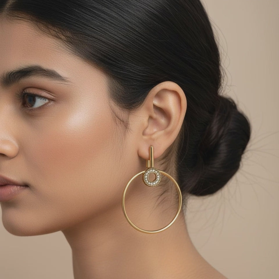 Evergold Orbit Halo Hoops – 14K Gold Plated | Just A Girl
