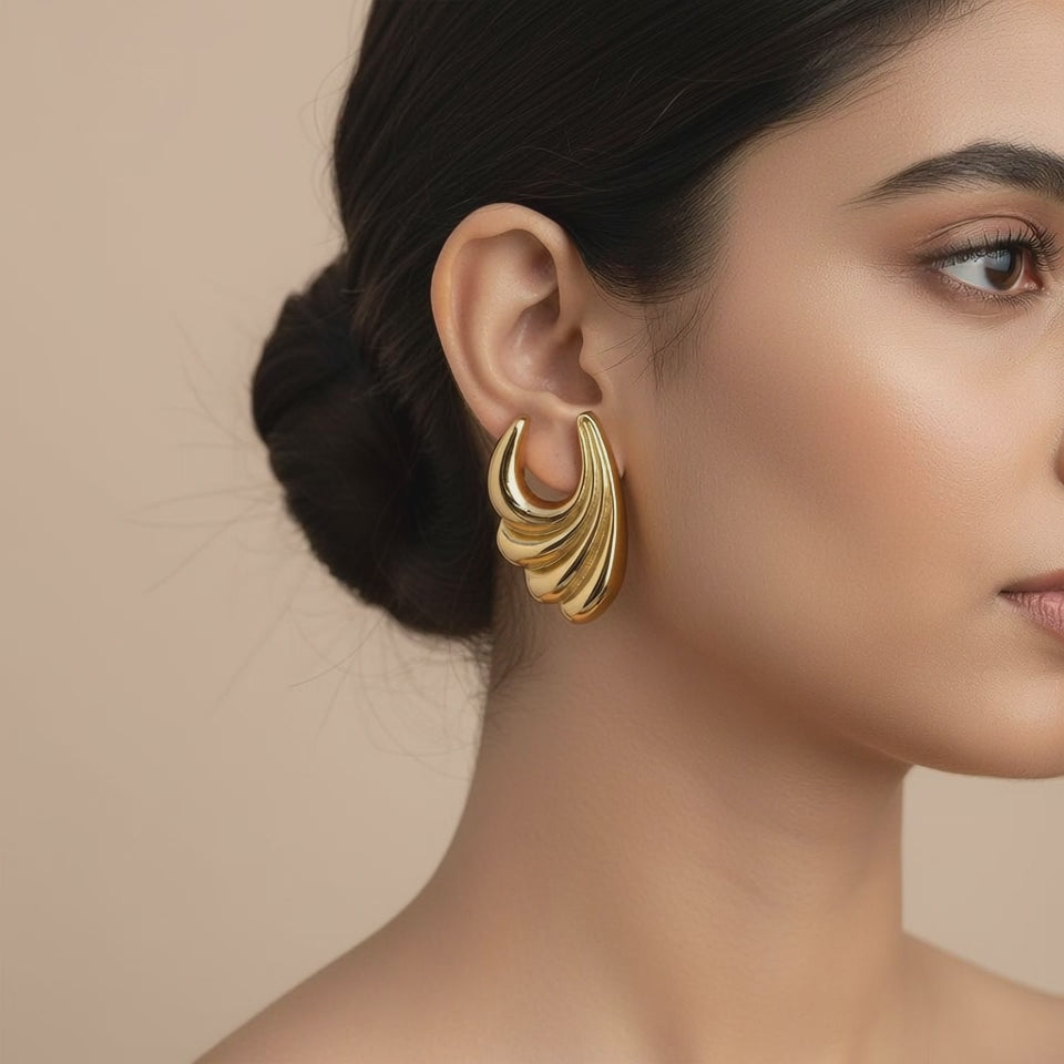Evergold Cascade Hoops – 14K Gold Plated | Just A Girl