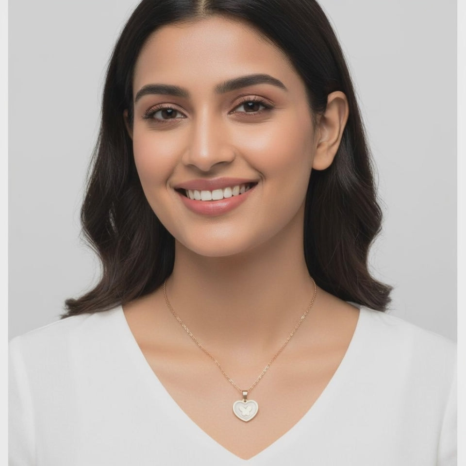 Evergold Rose Heart Necklace – 14K Rose Gold Plated | Just A Girl