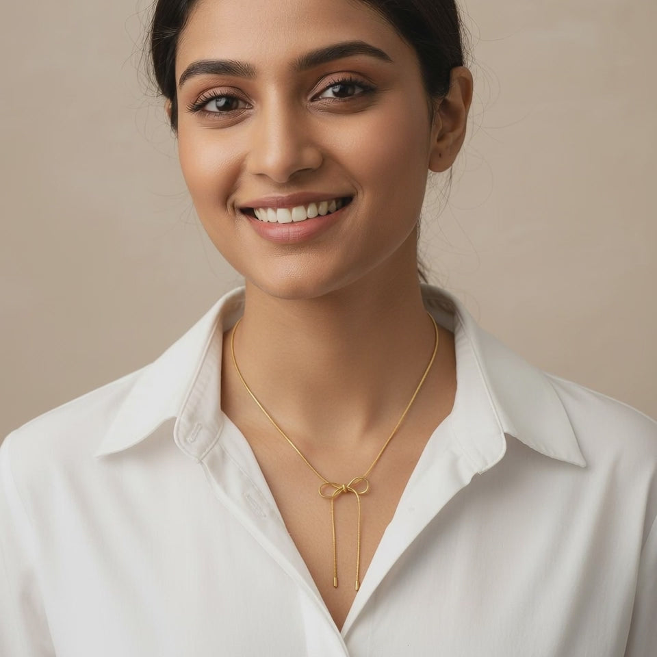 Evergold Bow String Chain – 14K Gold Plated | Just A Girl