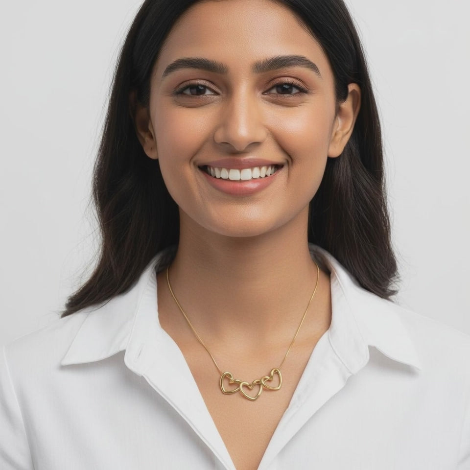 Evergold Linked Hearts Chain – 14K Gold Plated | Just A Girl