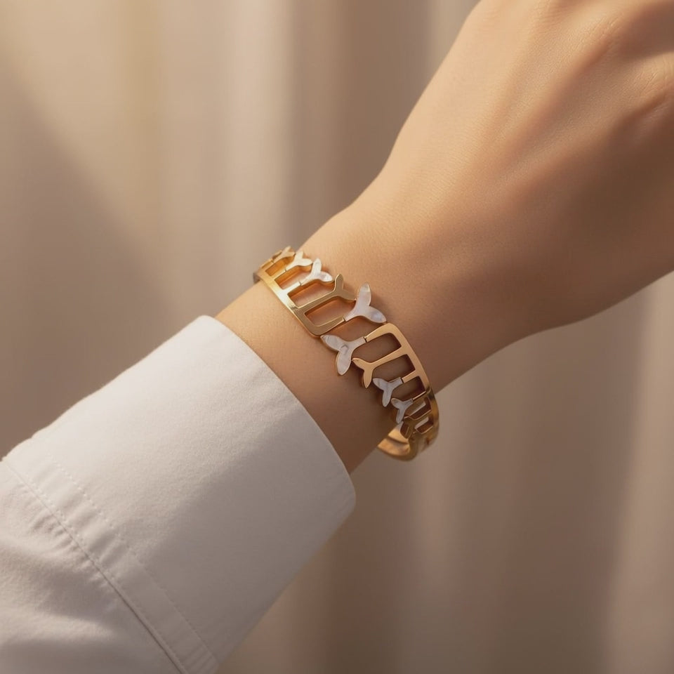 Olive Branch Open Cuff Bracelet - 14K Gold Plated | Just A Girl