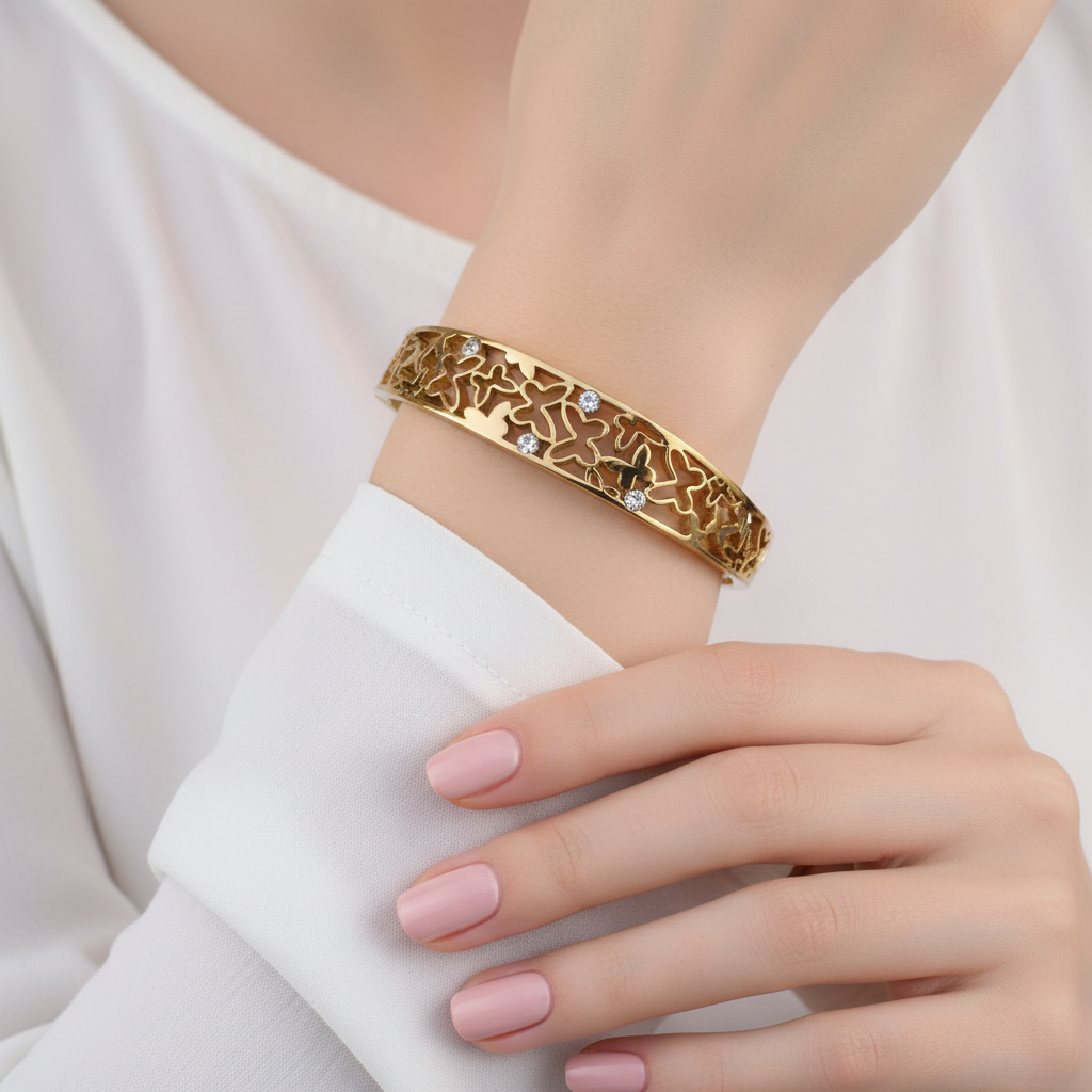 Eternal Gardens 14k Gold-Plated Filigree Bracelet | Just A Girl