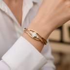 Petal Heart Open Cuff Bracelet - 14K Gold Plated | Just A Girl