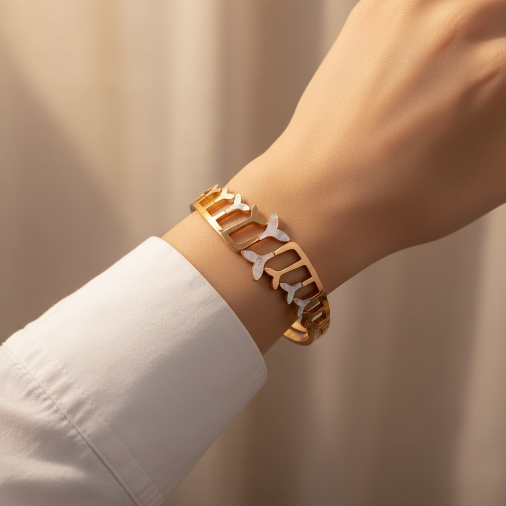 Olive Branch Open Cuff Bracelet - 14K Gold Plated | Just A Girl