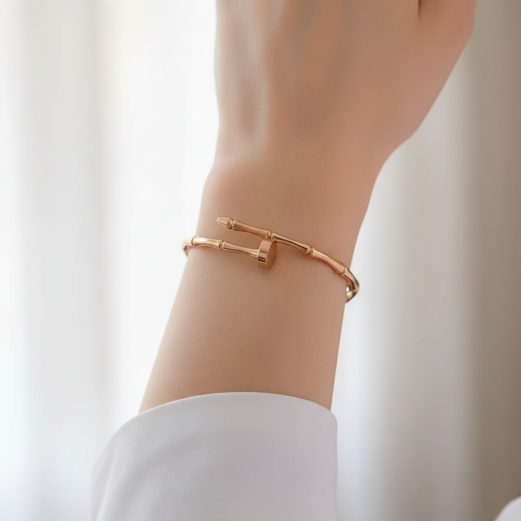 Bamboo Segment Bracelet - 14K Gold Plated | Just A Girl