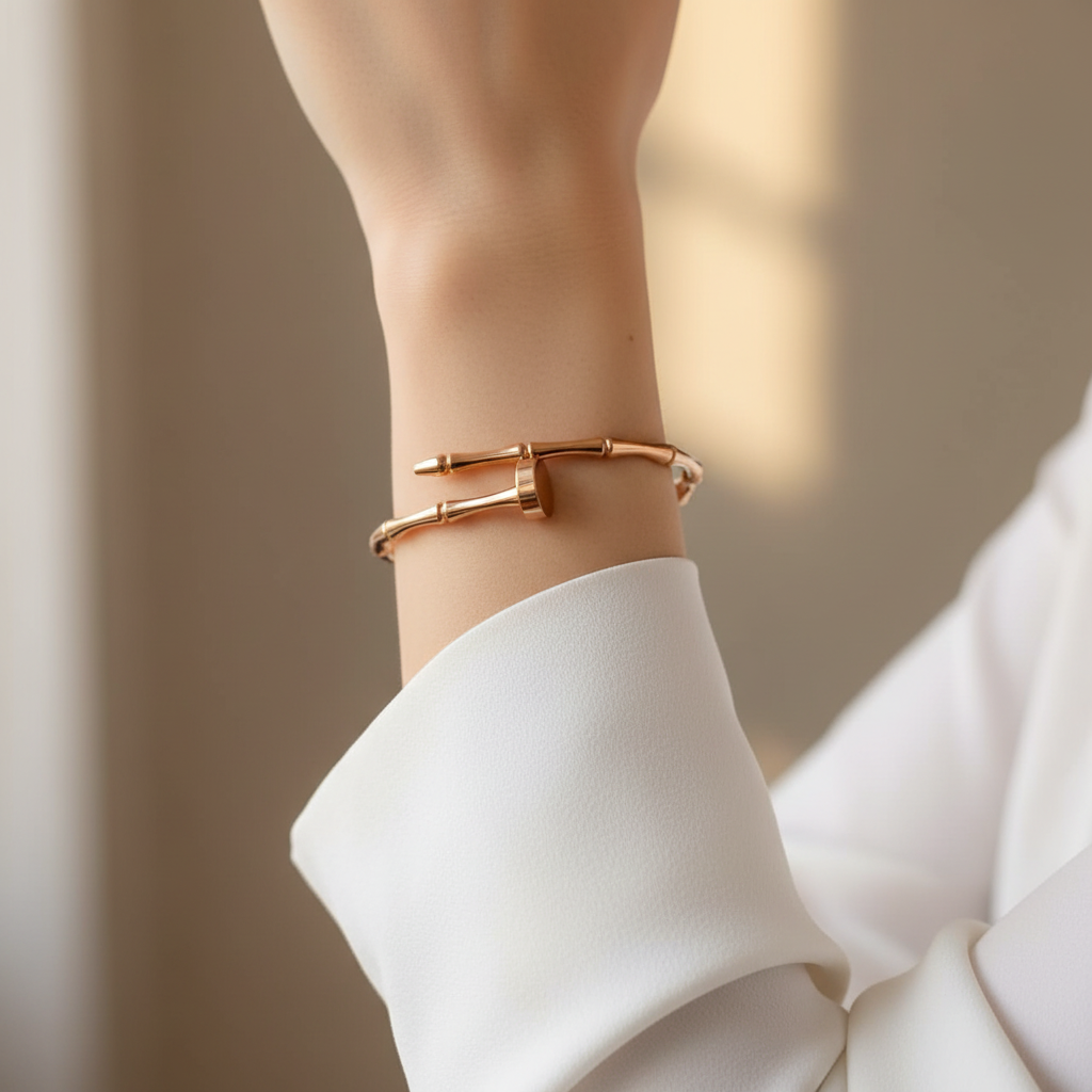 Bamboo Segment Bracelet - 14K Gold Plated | Just A Girl