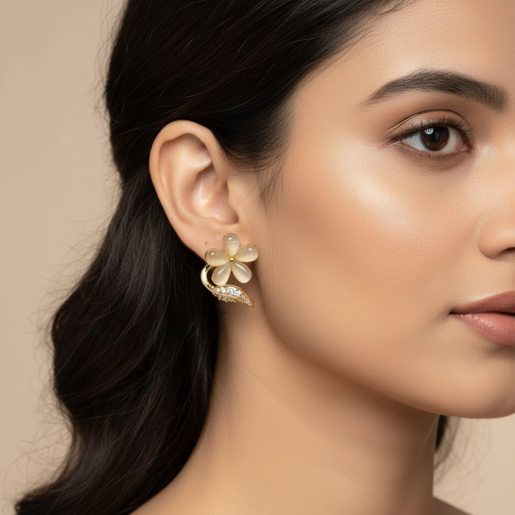 Evergold Petal Whisper Drops – 14K Gold Plated | Just A Girl