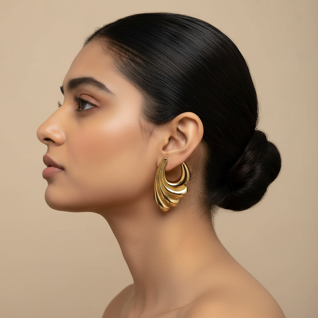 Evergold Cascade Hoops – 14K Gold Plated | Just A Girl