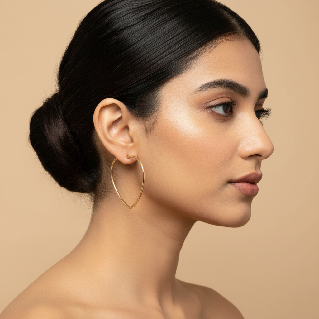 Evergold Heartline Hoop Earrings – 14K Gold Plated | Just A Girl