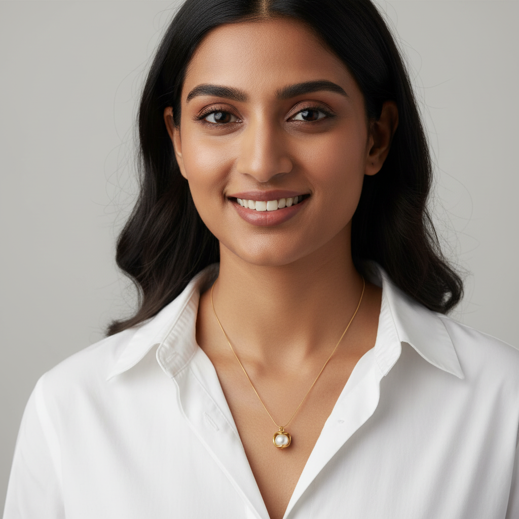 Evergold Shell Pearl Pendant – 14K Gold Plated | Just A Girl