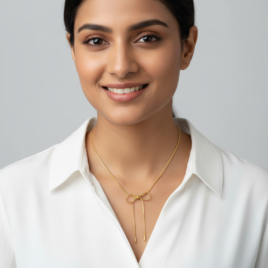 Evergold Bow String Chain – 14K Gold Plated | Just A Girl