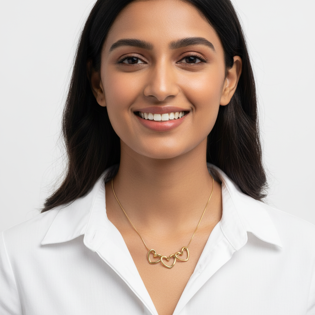 Evergold Linked Hearts Chain – 14K Gold Plated | Just A Girl