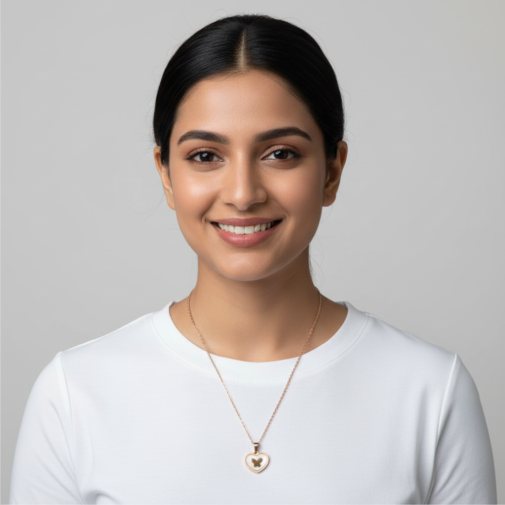 Evergold Rose Heart Necklace – 14K Rose Gold Plated | Just A Girl