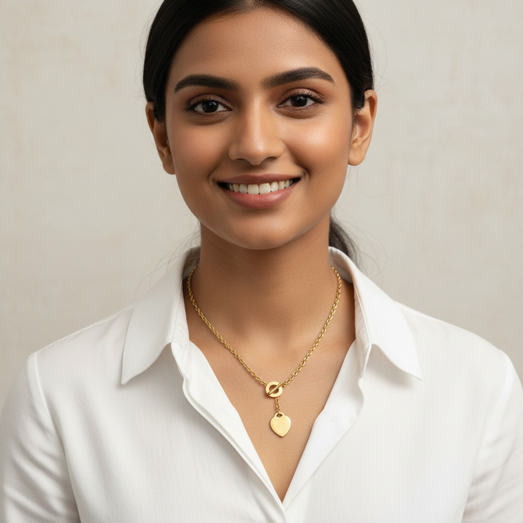 Evergold Toggle Heart Necklace – 14K Gold Plated | Just A Girl