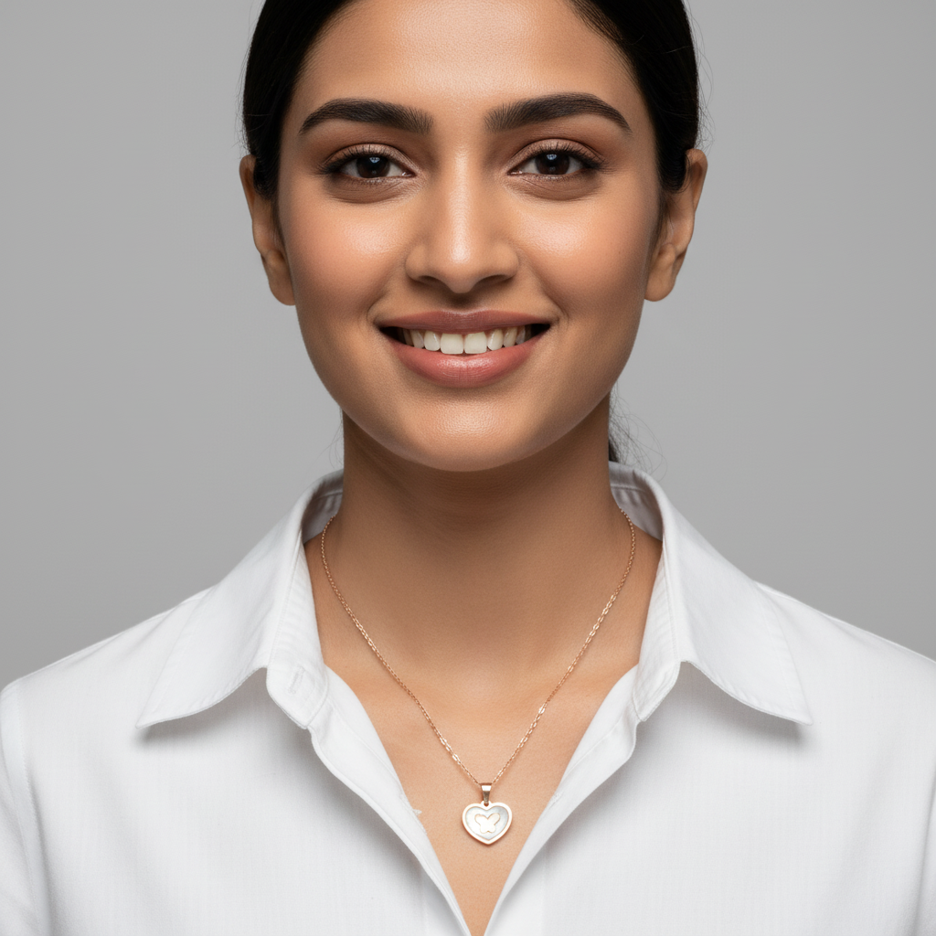 Evergold Rose Heart Necklace – 14K Rose Gold Plated | Just A Girl