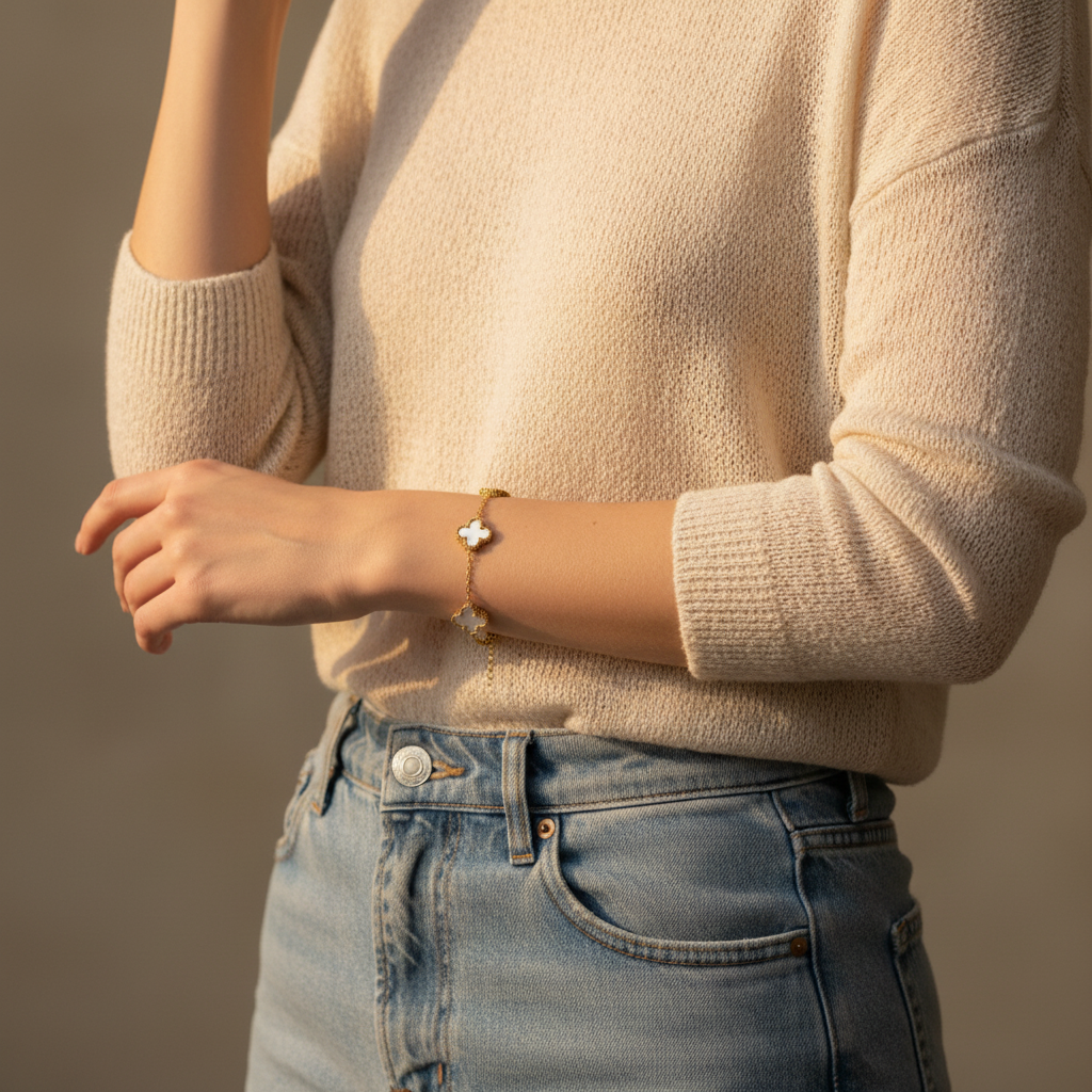 EverGold Clover Glow Charm Bracelet - 14K Gold Plated | Just A Girl