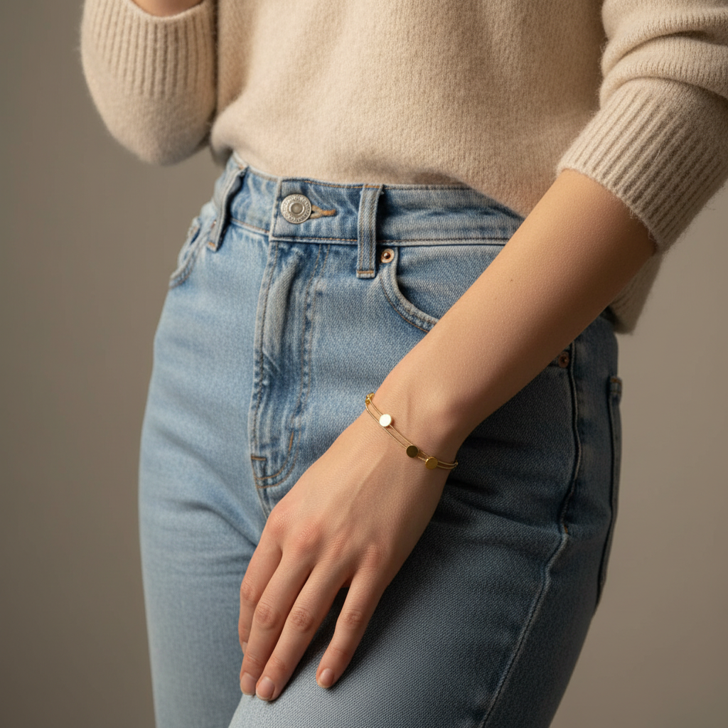 EverGold Double Dot Chain Bracelet - 14K Gold Plated | Just A Girl