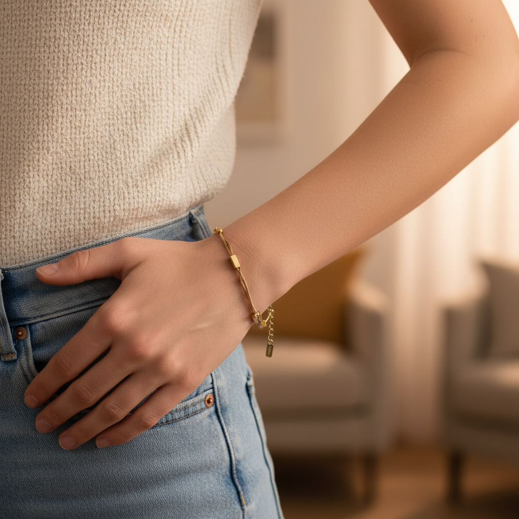 EverGold Twisted Glow Chain Bracelet - 14K Gold Plated | Just A Girl