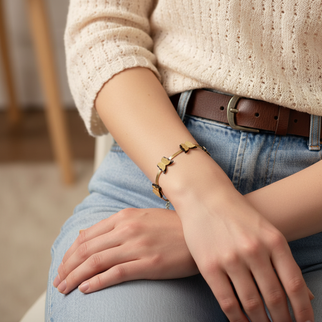 EverGold Flutter Glow Charm Bracelet - 14K Gold Plated | Just A Girl