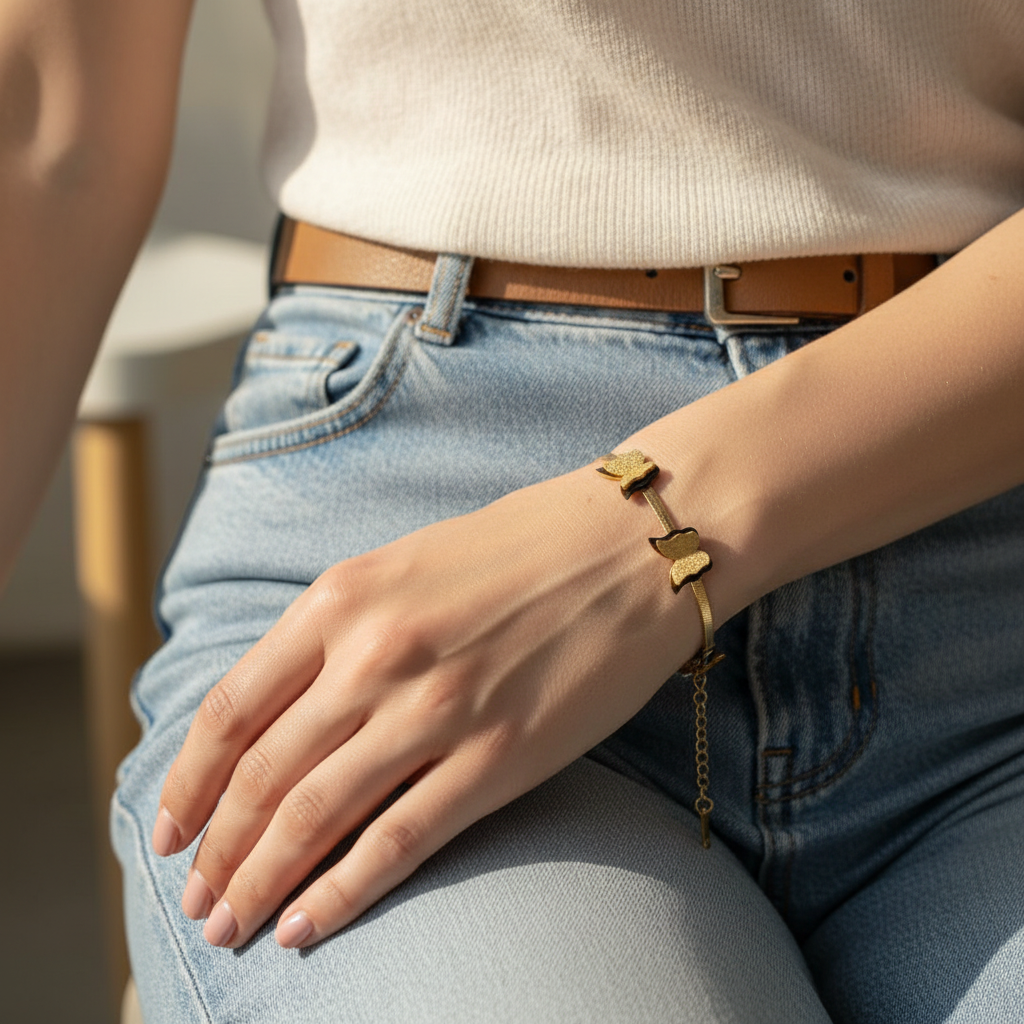 EverGold Flutter Glow Charm Bracelet - 14K Gold Plated | Just A Girl