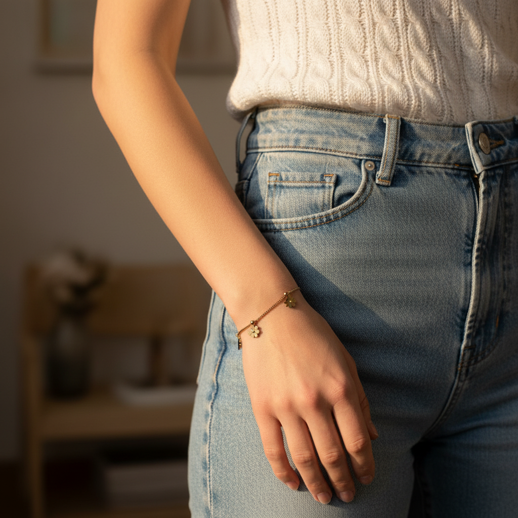 EverGold Daisy Dance Charm Bracelet - 14K Gold Plated | Just A Girl