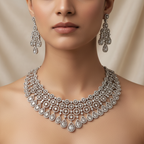 Celeste Diamond Rain American Diamond Necklace Set – Just A Girl